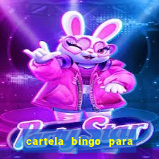 cartela bingo para cha de cozinha imprimir gratis