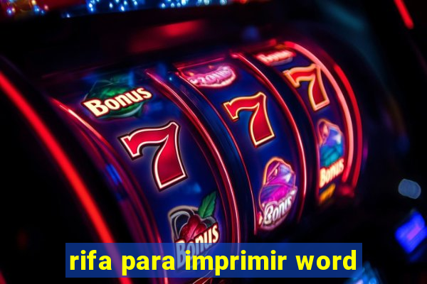 rifa para imprimir word