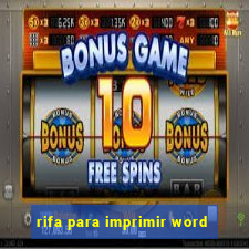 rifa para imprimir word