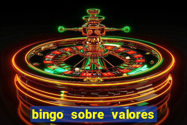 bingo sobre valores para imprimir