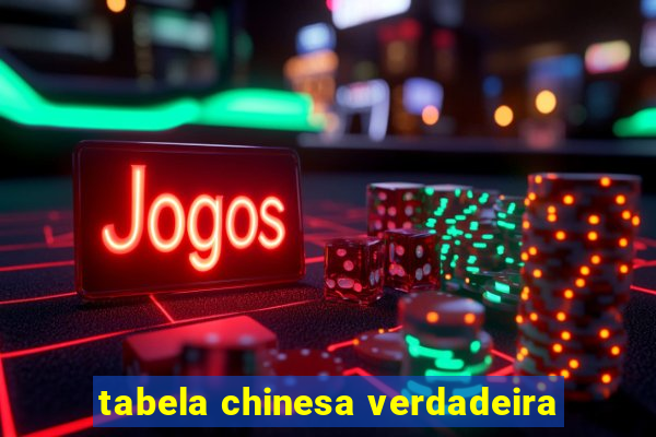 tabela chinesa verdadeira